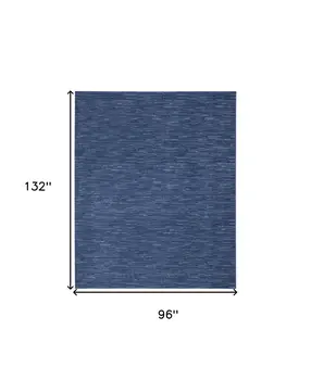 8' X 11' Navy Blue Indoor Outdoor Area Rug