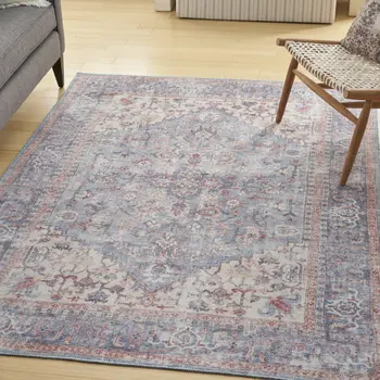 8' Gray And Ivory Abstract Runner Rug