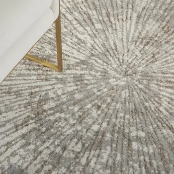 5' X 7' Gray And Ivory Abstract Area Rug