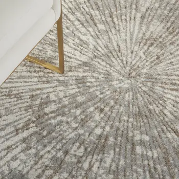 5' X 7' Gray And Ivory Abstract Area Rug