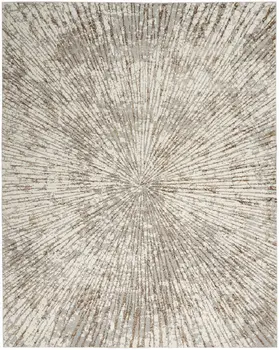 9' X 12' Gray And Ivory Abstract Area Rug