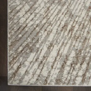 9' X 12' Gray And Ivory Abstract Area Rug