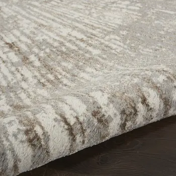 8' X 10' Gray And Ivory Abstract Area Rug