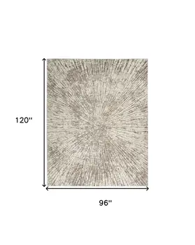 8' X 10' Gray And Ivory Abstract Area Rug