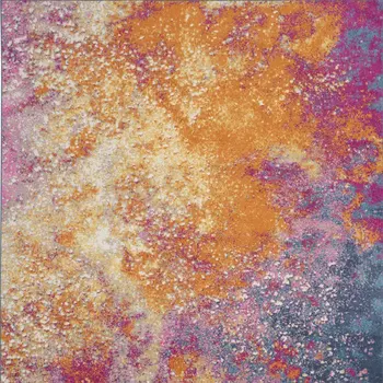 9' X 12' Blue Abstract Power Loom Area Rug