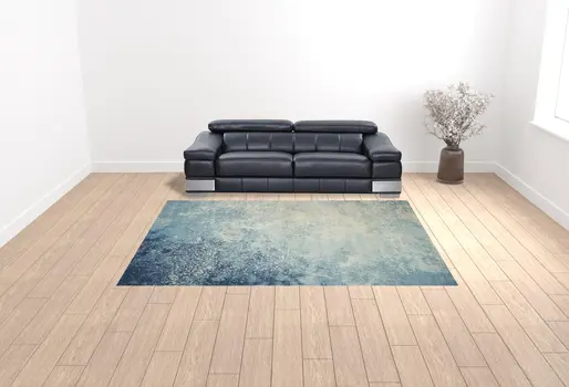 9' X 12' Blue Abstract Power Loom Area Rug