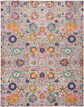 9' X 12' Gray Floral Power Loom Area Rug