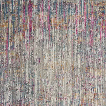 9' X 12' Ivory Abstract Power Loom Area Rug