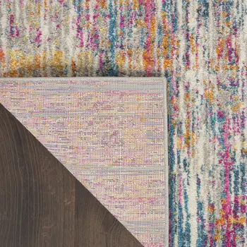 9' X 12' Ivory Abstract Power Loom Area Rug
