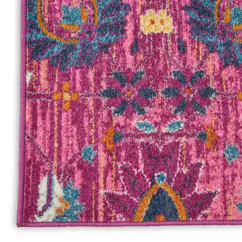 9' X 12' Pink Floral Power Loom Area Rug