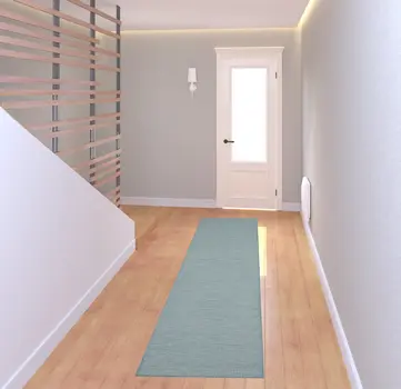 8' Aqua Power Loom Runner Rug
