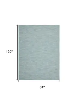 7' X 10' Aqua Indoor Outdoor Area Rug