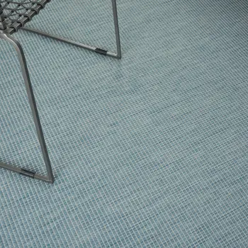 5' X 7' Aqua Indoor Outdoor Area Rug