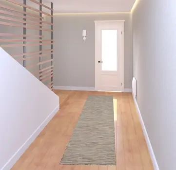 8' Beige Power Loom Runner Rug