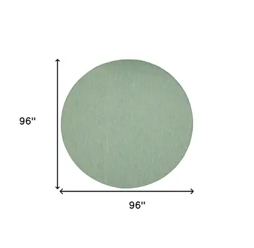 8' Blue Round Indoor Outdoor Area Rug