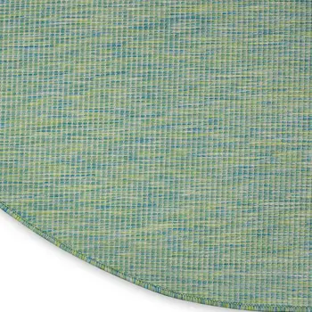 8' Blue Round Indoor Outdoor Area Rug