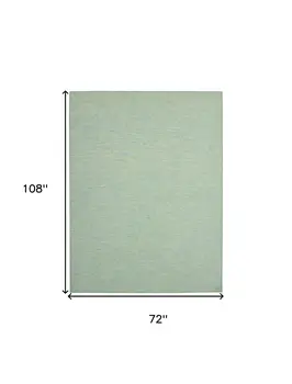 6' X 9' Blue and Green Indoor Outdoor Area Rug