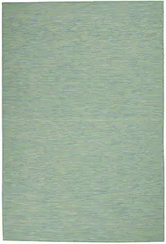 5' X 7' Blue and Green Indoor Outdoor Area Rug