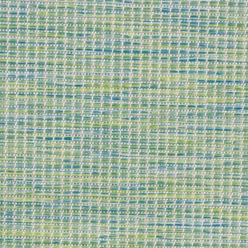 5' X 7' Blue and Green Indoor Outdoor Area Rug
