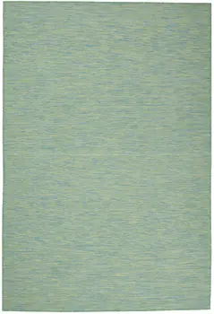 5' X 7' Blue and Green Indoor Outdoor Area Rug