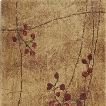 6' Brown Floral Power Loom Runner Rug