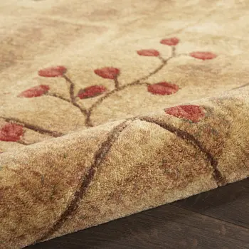 6' Brown Floral Power Loom Runner Rug