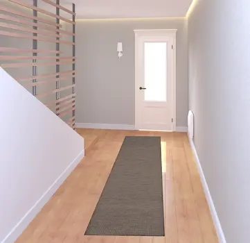 8' Brown Power Loom Runner Rug