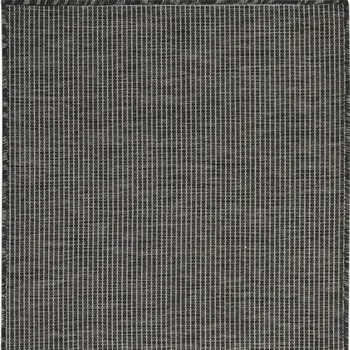 8' Charcoal Indoor Outdoor Runner Rug