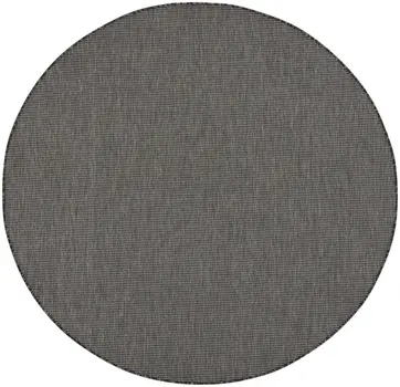 6' Charcoal Round Power Loom Area Rug