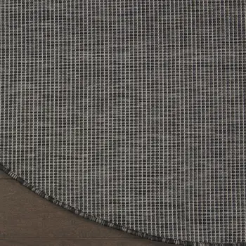 6' Charcoal Round Power Loom Area Rug