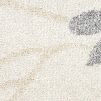 8' X 10' Ivory Gray And Blue Floral Area Rug