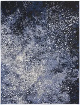 8' X 10' Light Blue Abstract Power Loom Distressed Area Rug