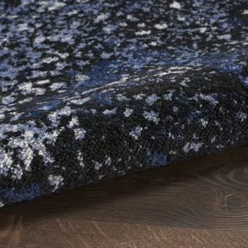 8' X 10' Light Blue Abstract Power Loom Distressed Area Rug