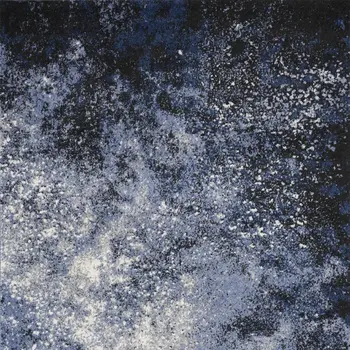 5' X 7' Blue And Black Abstract Area Rug