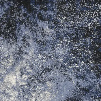 5' X 7' Blue And Black Abstract Area Rug