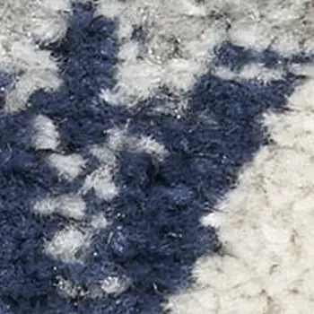 8' X 10' Navy Blue Floral Power Loom Distressed Area Rug