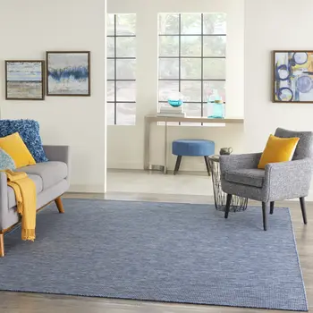 8' X 10' Navy Blue Indoor Outdoor Area Rug
