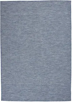 5' X 7' Navy Blue Indoor Outdoor Area Rug