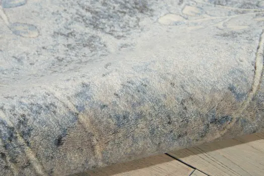 6' Blue Floral Runner Rug
