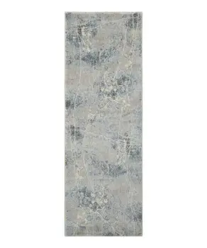 6' Blue Floral Runner Rug