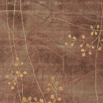 8' X 11' Brown Floral Power Loom Non Skid Area Rug
