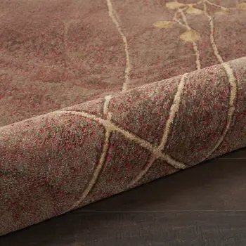 5' X 8' Brown Floral Power Loom Area Rug