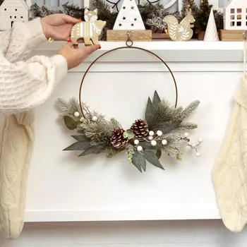 19" Faux Greenery And Pinecone Wreath