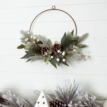 19" Faux Greenery And Pinecone Wreath