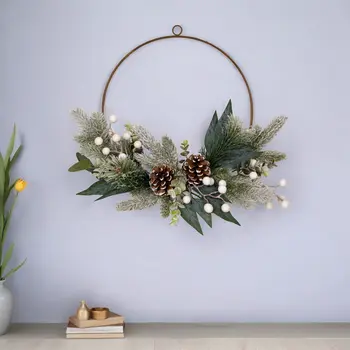 19" Faux Greenery And Pinecone Wreath