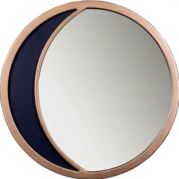 12" Bronze and Black Round Metal Framed Accent Mirror