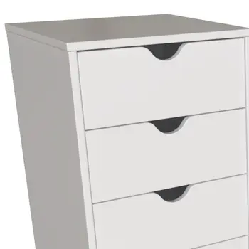 16" White Solid Wood Five Drawer Lingerie Chest