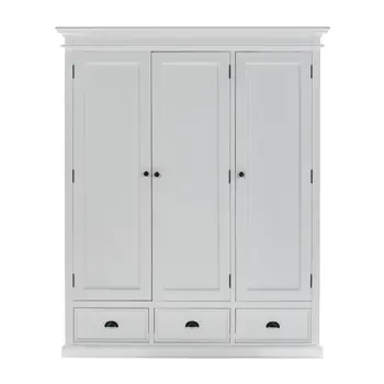 62" Off White Solid Wood Frame Standard Curio Cabinet With Six Shelves
