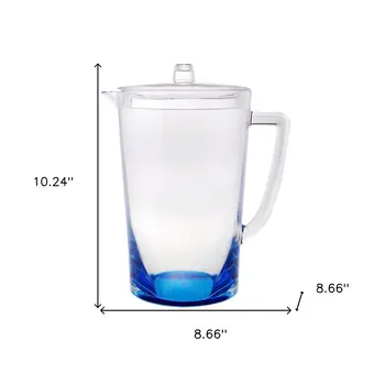 2.75 Quart Clear and Blue Acrylic Pitcher