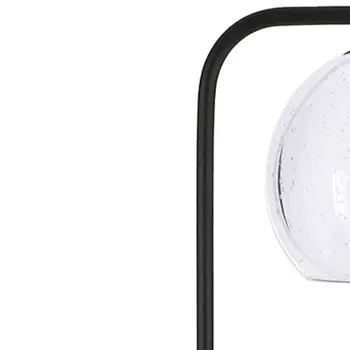 68" Black Adjustable Reading Floor Lamp With Clear Seeded Glass Globe Shade